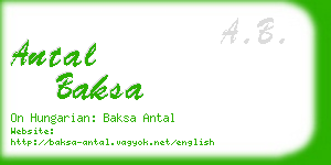 antal baksa business card